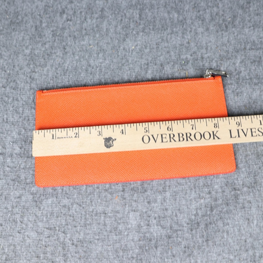 Coach Pouch Wallet Womens One Size Orange Leather Zip Around Card Case - Picture 4 of 7